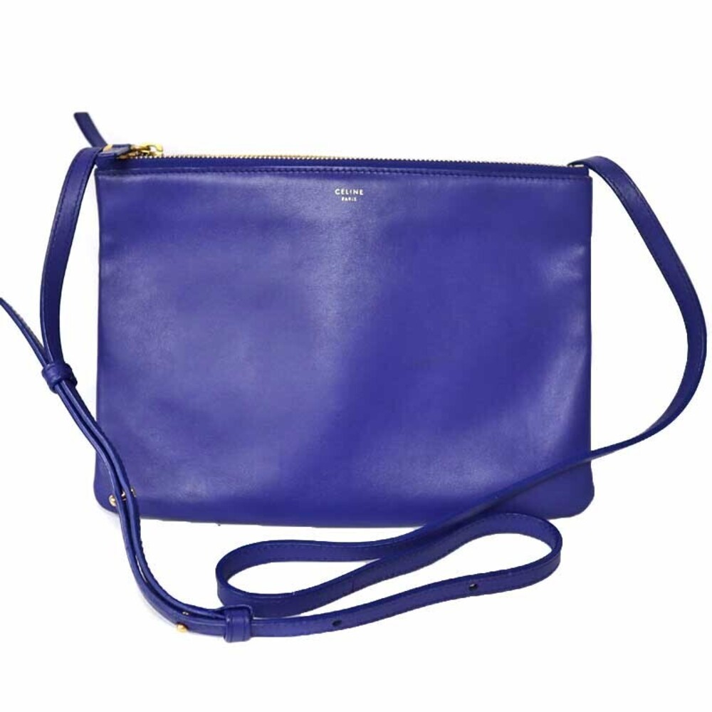 CELINE Trio Bag Blue Crossbody Shoulder Strap